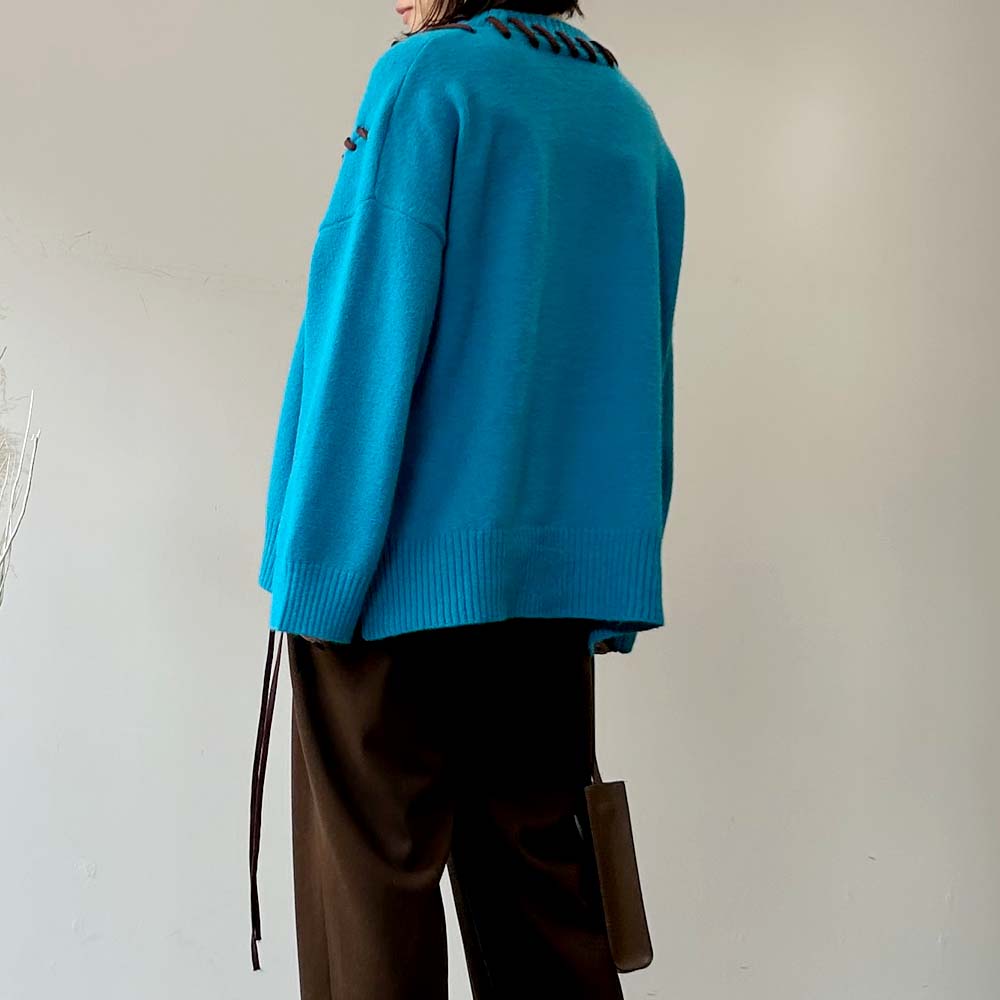 アルパカタッチ ステッチニット プルオーバー